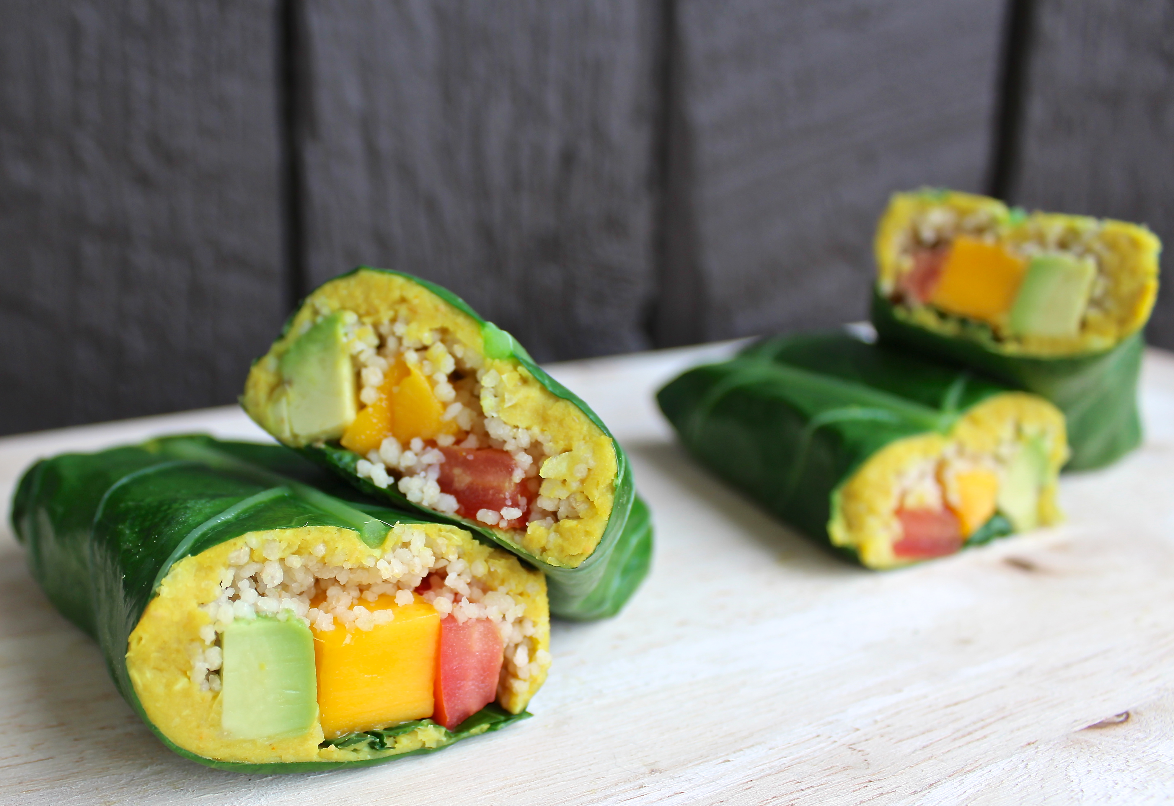 Rainbow Collard Green Wraps