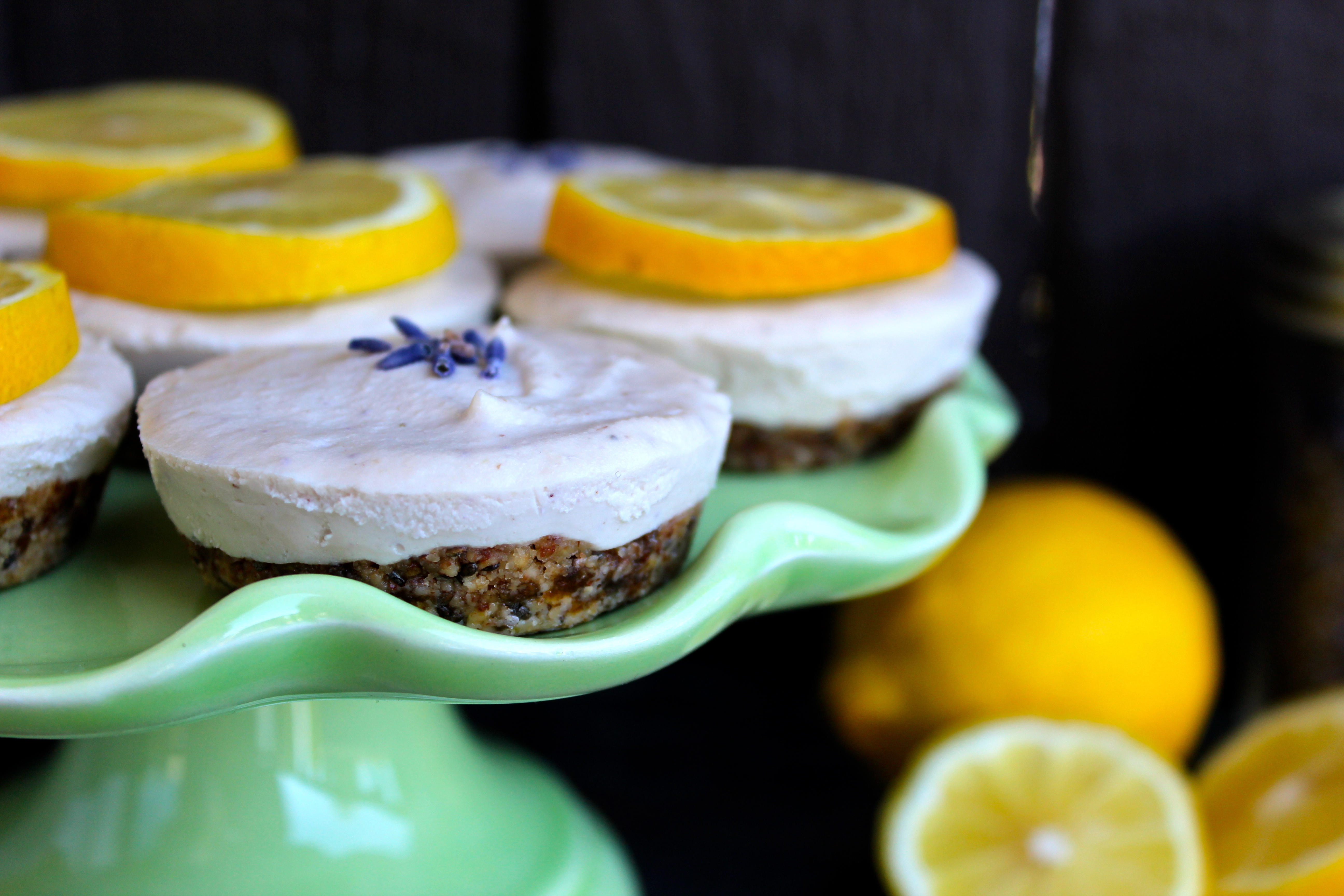 Raw Lemon Lavender Vegan Cheesecake