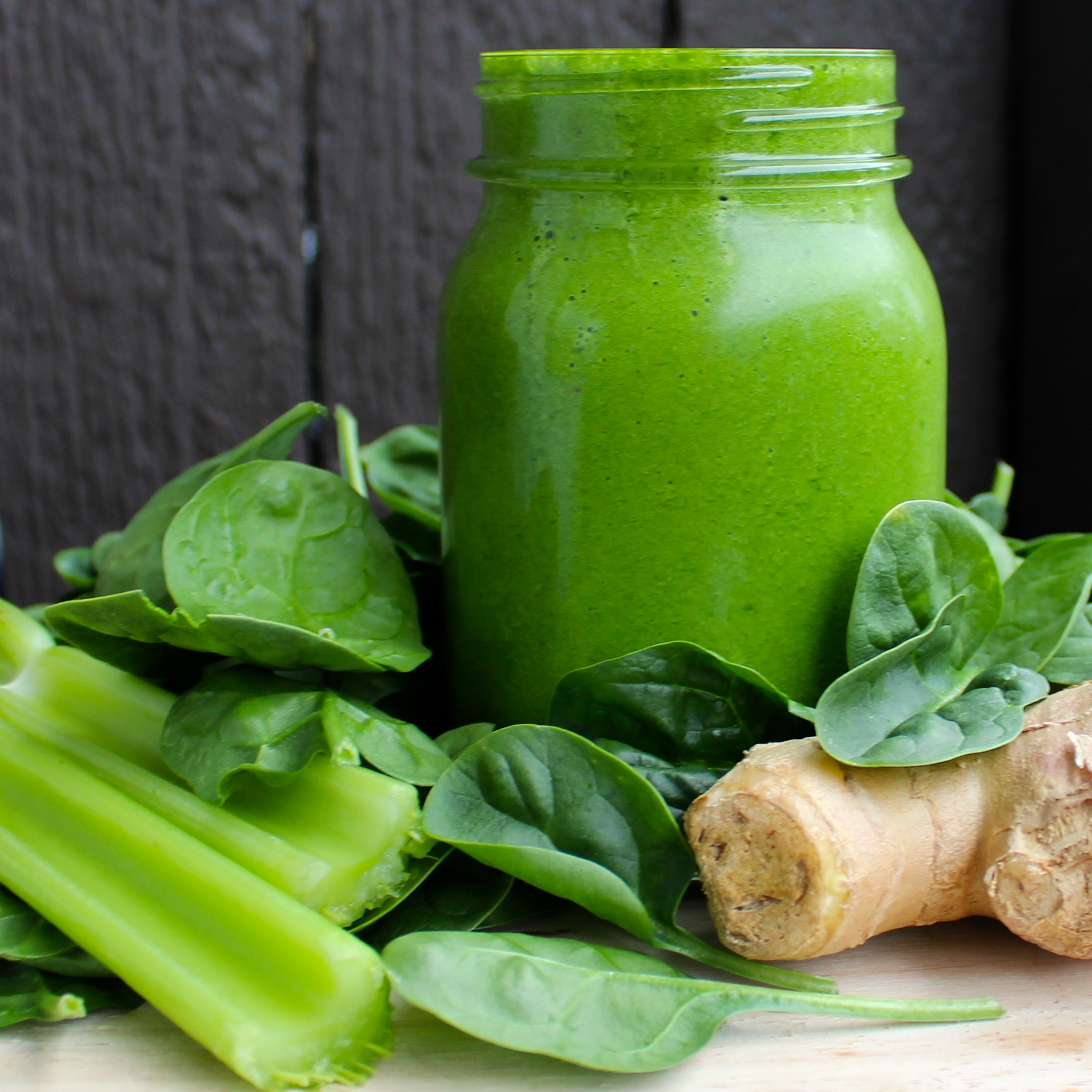 Vegan Green Ginger Spinach Smoothie