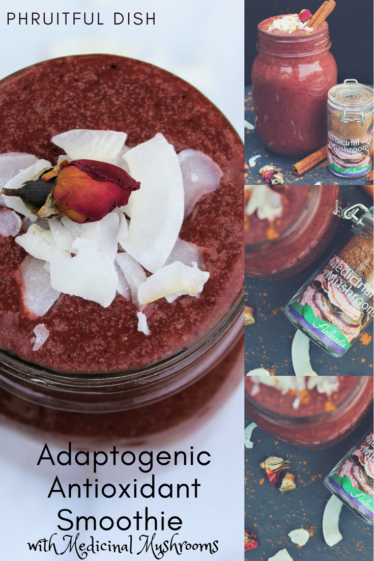 Adaptogenic Antioxidant smoothie with medicinal mushrooms