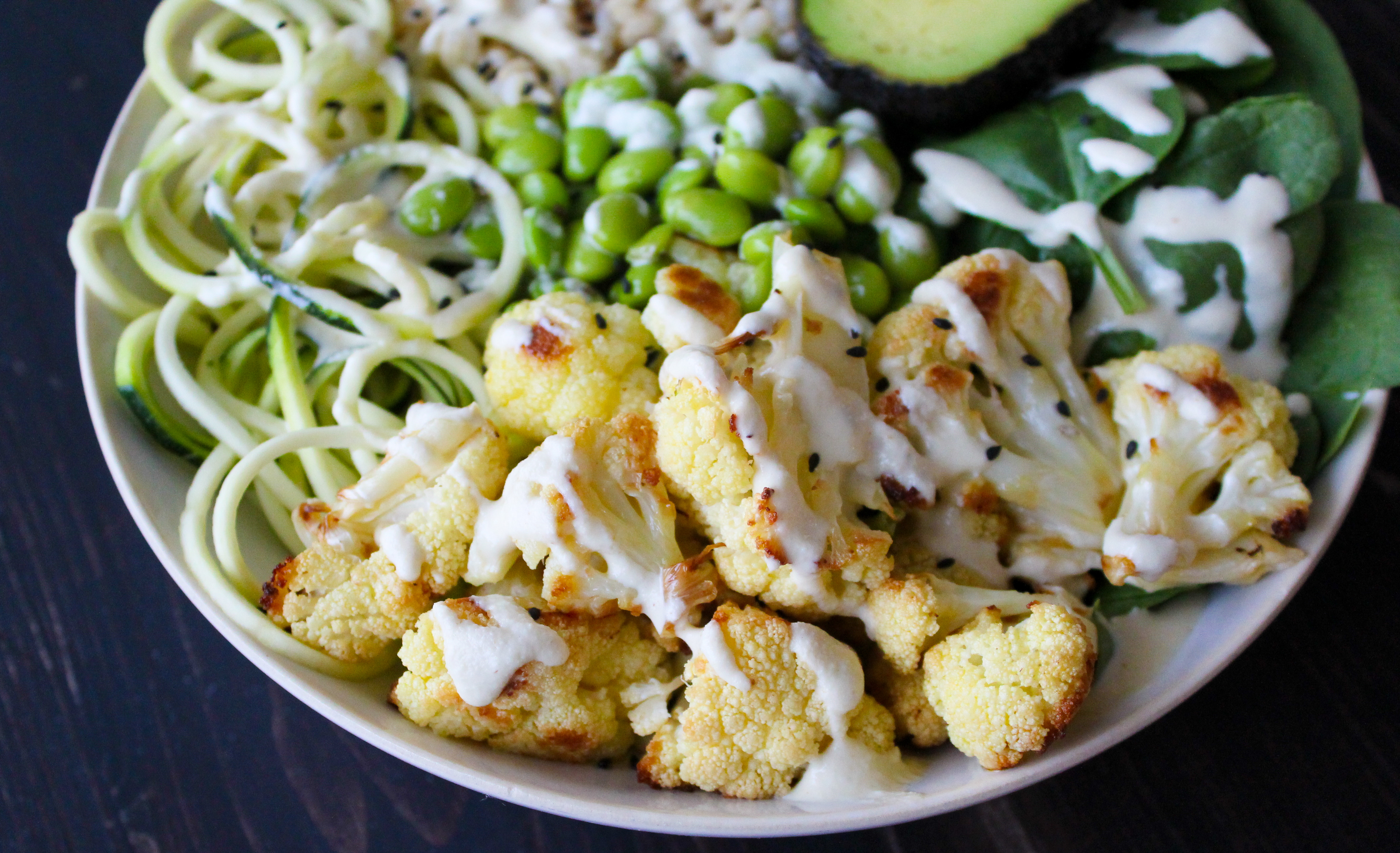 Anti-inflammatory Macro Bowl and Creamy Garlic Dressing (Vegan)