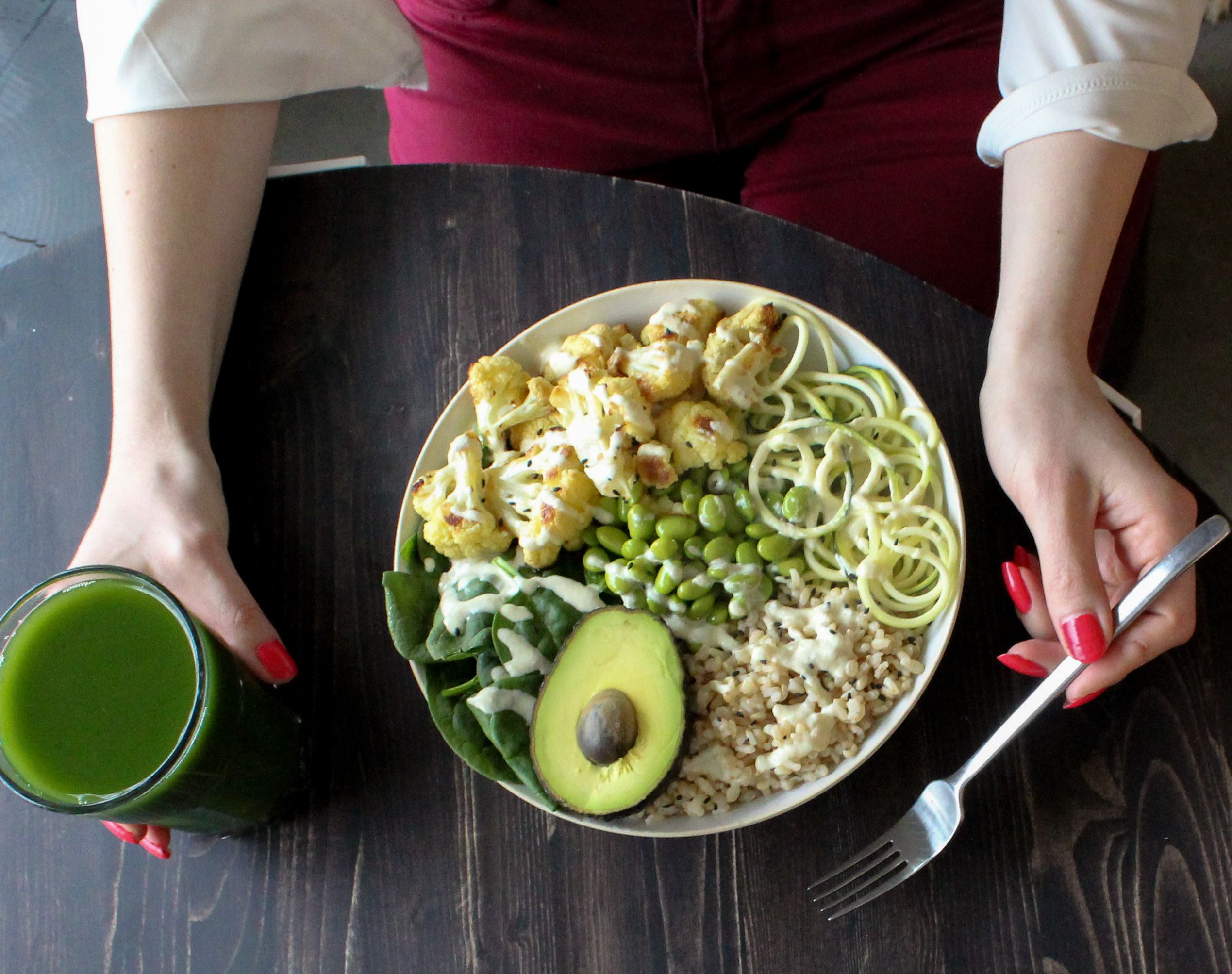 Anti-inflammatory Macro Bowl and Creamy Garlic Dressing (Vegan)