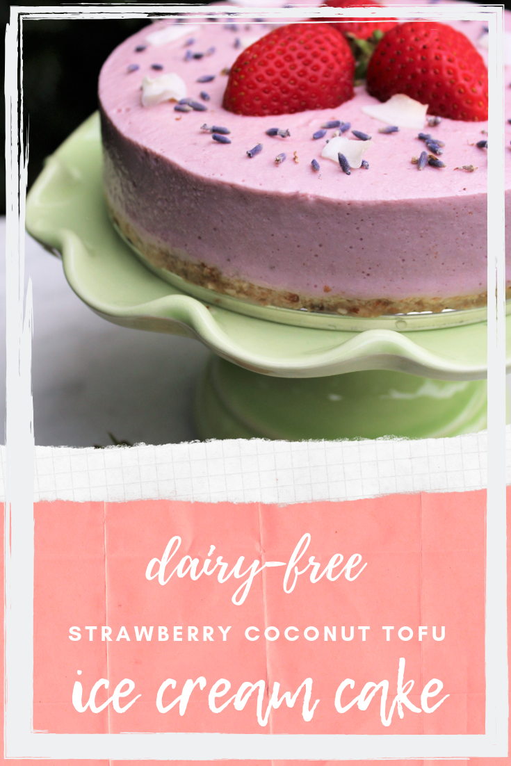 Strawberry Coconut Ice Cream Tofu Cake